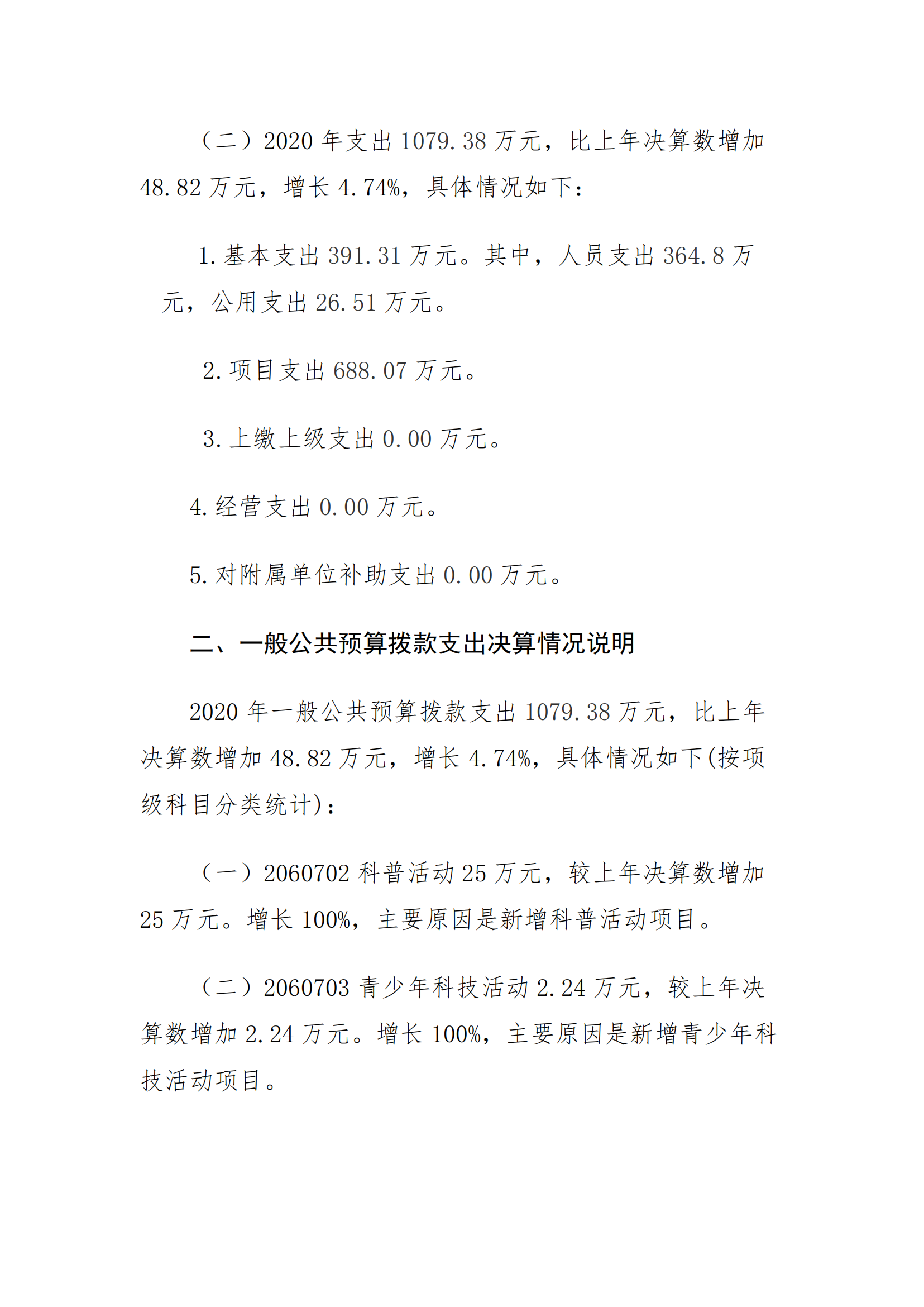 福州科技館2020年度部門決算公開