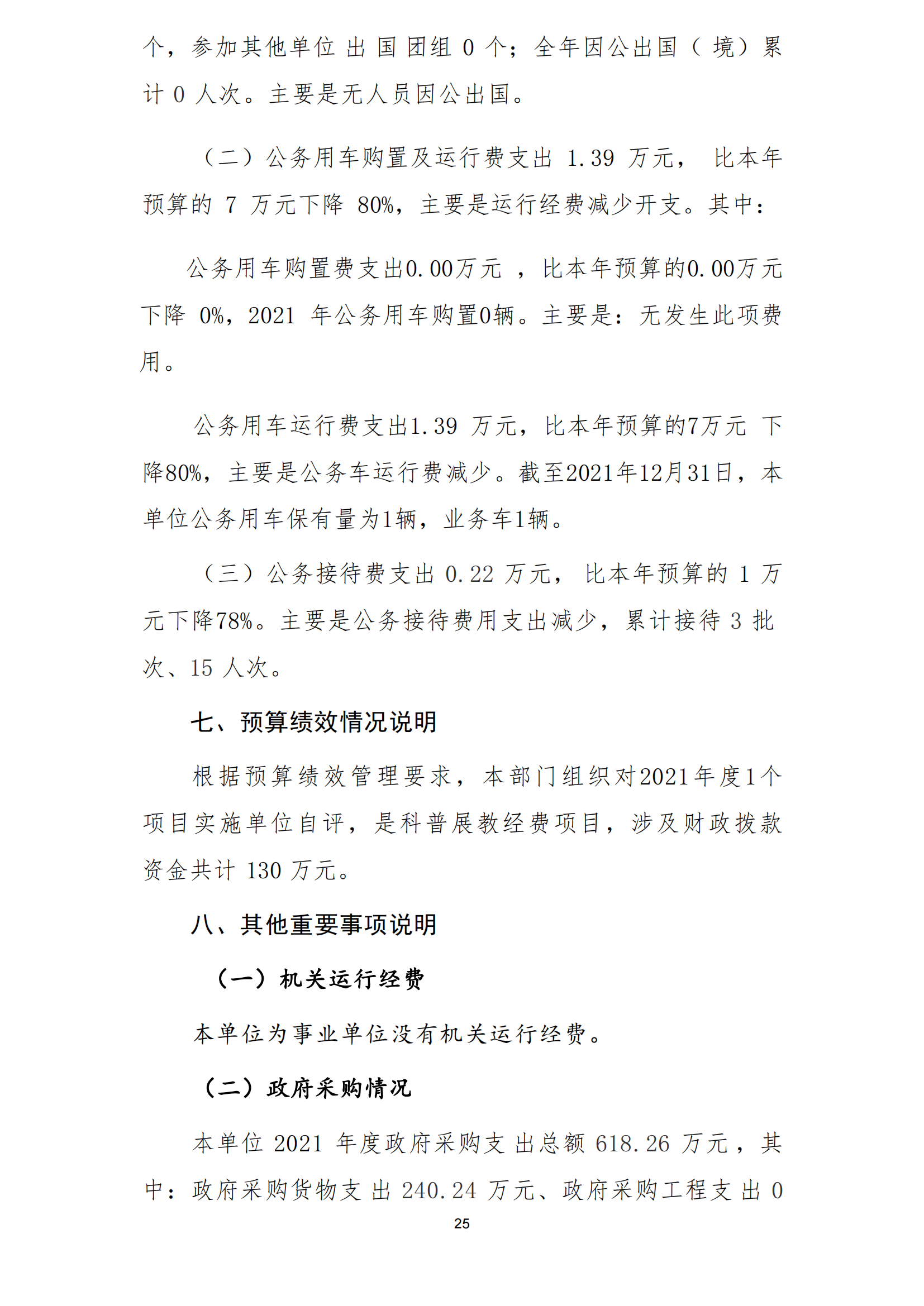 2021年度福州科技館部門決算